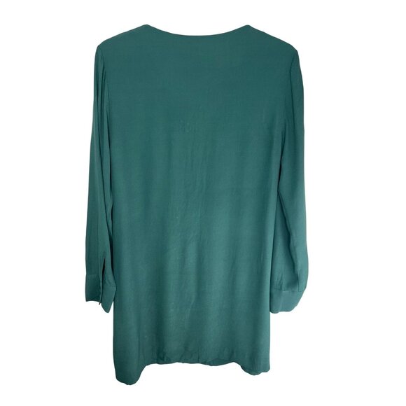 Madewell Womens Smokey Spruce V-Neck Button-Down Novel Dress Long Sleeve Large - Picture 6 of 14